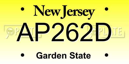 AP262D New Jersey License Plate