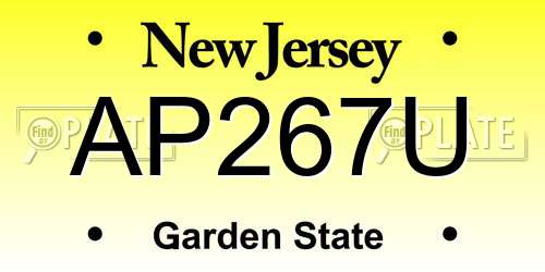 AP267U New Jersey License Plate