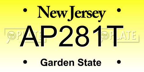 AP281T New Jersey License Plate