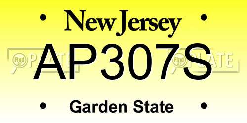 AP307S New Jersey License Plate