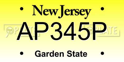 AP345P New Jersey License Plate