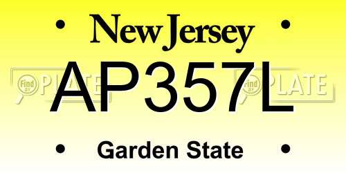 AP357L New Jersey License Plate