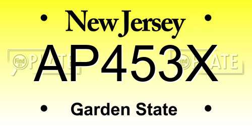 AP453X New Jersey License Plate