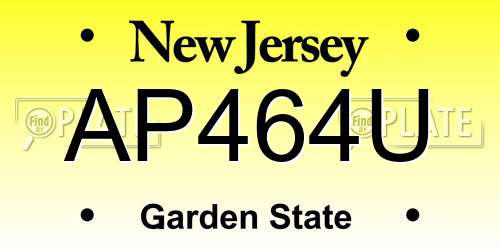 AP464U New Jersey License Plate