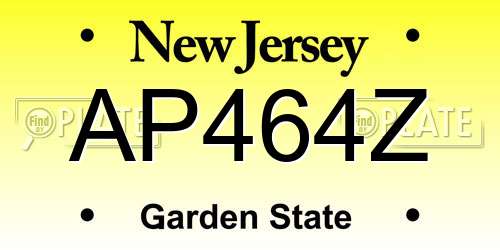 AP464Z New Jersey License Plate