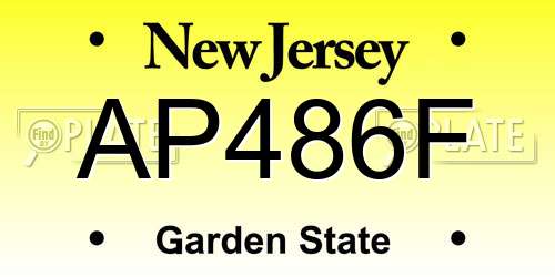 AP486F New Jersey License Plate