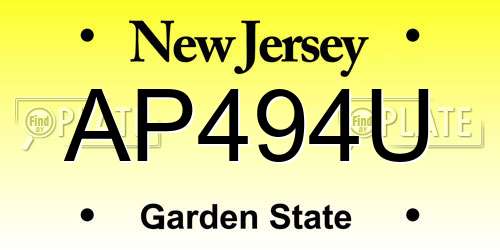 AP494U New Jersey License Plate