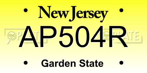 AP504R New Jersey License Plate