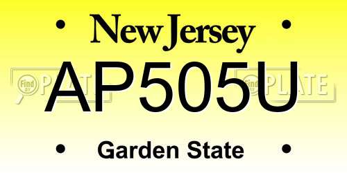 AP505U New Jersey License Plate