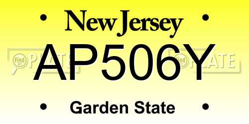 AP506Y New Jersey License Plate