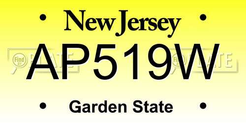 AP519W New Jersey License Plate
