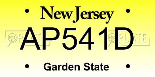 AP541D New Jersey License Plate