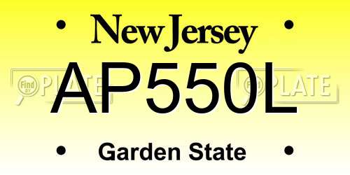 AP550L New Jersey License Plate