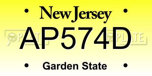 AP574D New Jersey License Plate