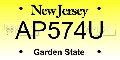 AP574U New Jersey License Plate