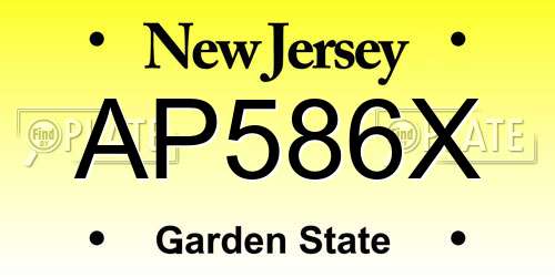 AP586X New Jersey License Plate