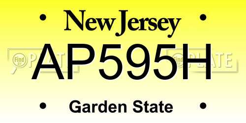 AP595H New Jersey License Plate