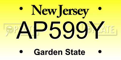 AP599Y New Jersey License Plate