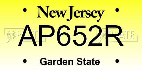 AP652R New Jersey License Plate