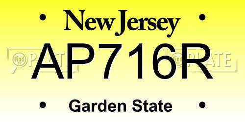AP716R New Jersey License Plate