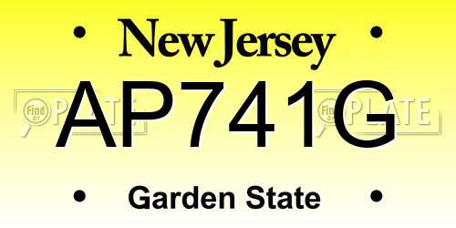 AP741G New Jersey License Plate