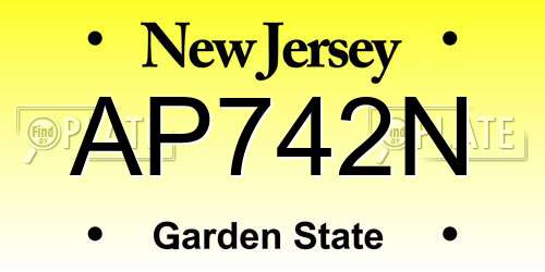 AP742N New Jersey License Plate