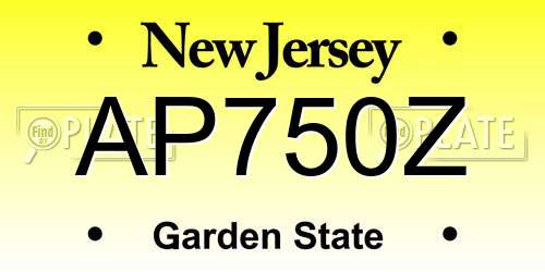 AP750Z New Jersey License Plate