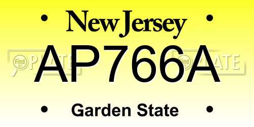AP766A New Jersey License Plate
