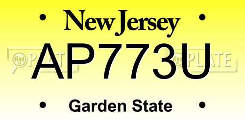 AP773U New Jersey License Plate