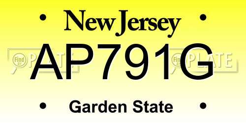 AP791G New Jersey License Plate