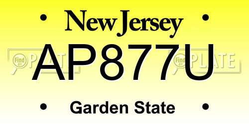 AP877U New Jersey License Plate