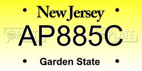 AP885C New Jersey License Plate