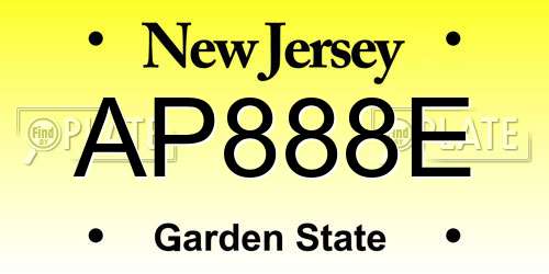 AP888E New Jersey License Plate