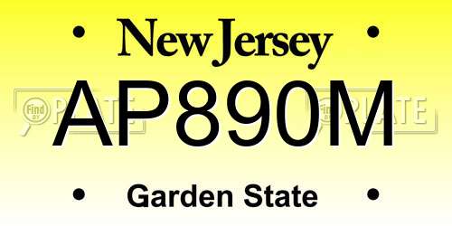 AP890M New Jersey License Plate