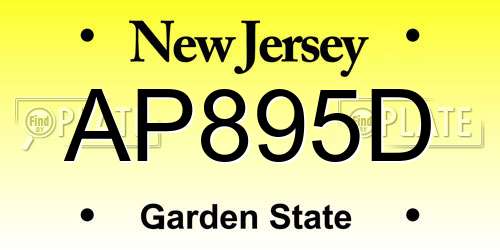 AP895D New Jersey License Plate