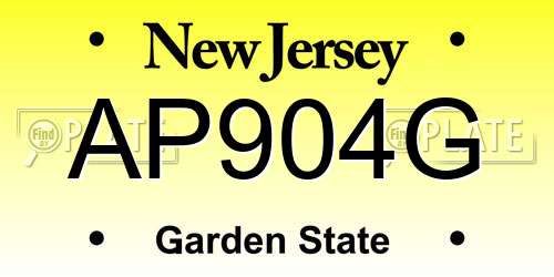 AP904G New Jersey License Plate