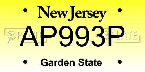 AP993P New Jersey License Plate