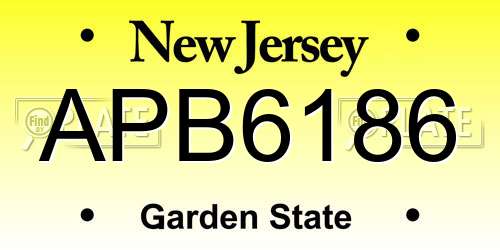 APB6186 New Jersey License Plate