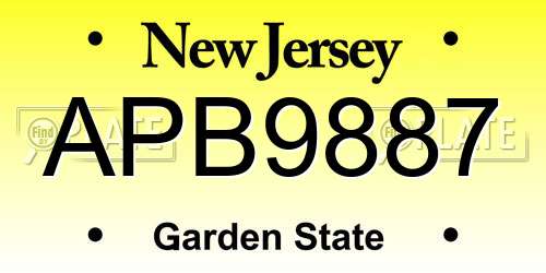 APB9887 New Jersey License Plate