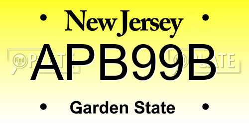 APB99B New Jersey License Plate