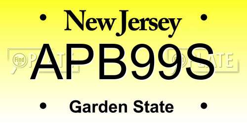 APB99S New Jersey License Plate