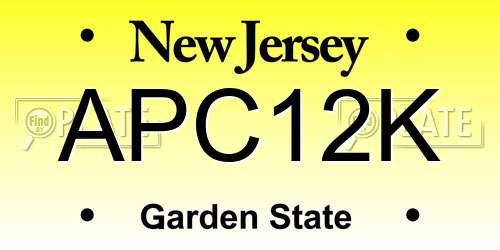 APC12K New Jersey License Plate