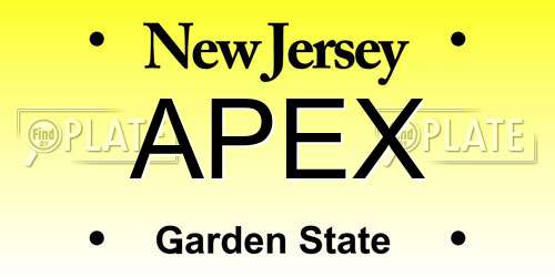 APEX New Jersey License Plate