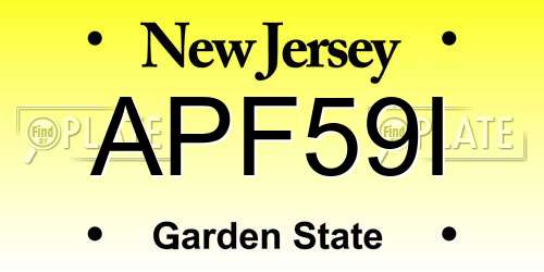 APF59I New Jersey License Plate