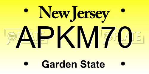 APKM70 New Jersey License Plate