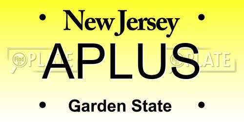 APLUS New Jersey License Plate