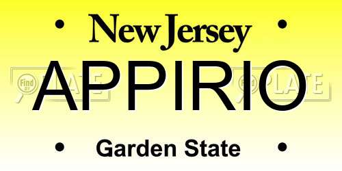 APPIRIO New Jersey License Plate