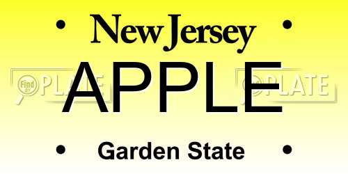 APPLE New Jersey License Plate