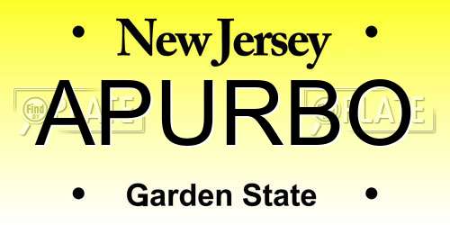 APURBO New Jersey License Plate