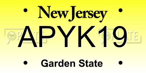 APYK19 New Jersey License Plate